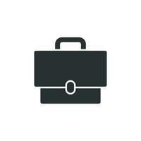 Briefcase sign icon in flat style. Suitcase vector illustration on white isolated background. Baggage business concept.