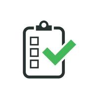 Checklist document sign icon in flat style. Survey vector illustration on white isolated background. Check mark banner business concept.