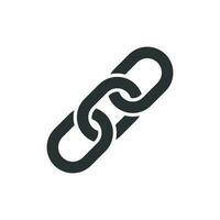 Chain sign icon in flat style. Link vector illustration on white isolated background. Hyperlink business concept.