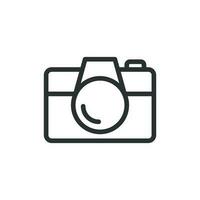 Camera device sign icon in flat style. Photography vector illustration on white isolated background. Cam equipment business concept.