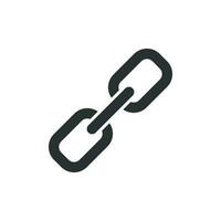 Chain sign icon in flat style. Link vector illustration on white isolated background. Hyperlink business concept.