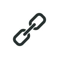 Chain sign icon in flat style. Link vector illustration on white isolated background. Hyperlink business concept.