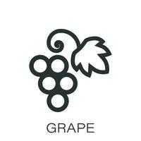 Grape fruits sign icon in flat style. Grapevine vector illustration on white isolated background. Wine grapes business concept.