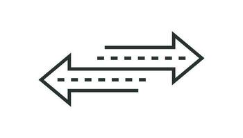 Reverse arrow sign icon in flat style. Refresh vector illustration on white isolated background. Reload business concept.
