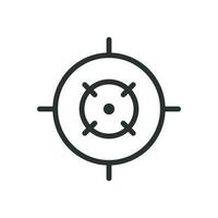 Shooting target vector icon in flat style. Aim sniper symbol illustration on white background. Target aim business concept.