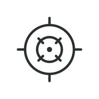 Shooting target vector icon in flat style. Aim sniper symbol illustration on white background. Target aim business concept.