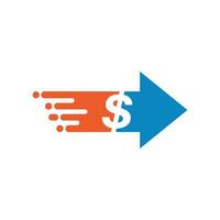 Transfer money icon in flat style. Dollar vector illustration on white isolated background. Payment business concept.