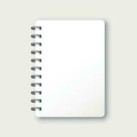 Blank mock up notepad icon in flat style. Spiral notebook document vector illustration on white isolated background. Diary paper page template business concept.