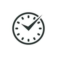 Real time icon in flat style. Clock vector illustration on white isolated background. Watch business concept.