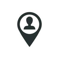 Placement icon in flat style. People pin vector illustration on white isolated background. Navigation business concept.
