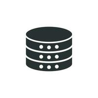 Data center icon in flat style. Server vector illustration on white isolated background. Security business concept.