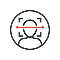 Face scan icon in flat style. Facial id vector illustration on white isolated background. Identification algorithm business concept.