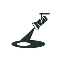 Spotlight icon in flat style. Lamp vector illustration on white isolated background. Flashlight business concept.