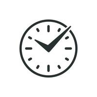 Real time icon in flat style. Clock vector illustration on white isolated background. Watch business concept.