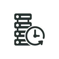 Data center icon in flat style. Clock vector illustration on white isolated background. Watch business concept.