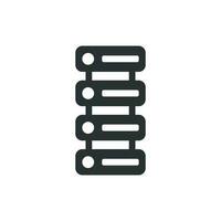 Data center icon in flat style. Server vector illustration on white isolated background. Security business concept.