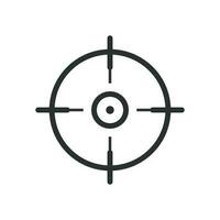 Shooting target vector icon in flat style. Aim sniper symbol illustration on white background. Target aim business concept.