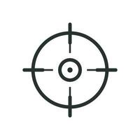 Shooting target vector icon in flat style. Aim sniper symbol illustration on white background. Target aim business concept.