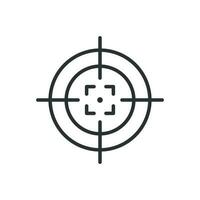 Shooting target vector icon in flat style. Aim sniper symbol illustration on white background. Target aim business concept.