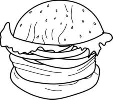 bosquejo de hamburguesa vector