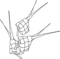 bosquejo de ketupat vector