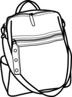 bosquejo de mochila vector