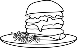 bosquejo de hamburguesa vector