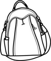 bosquejo de mochila vector