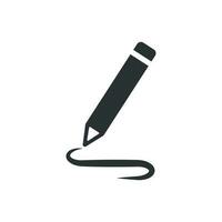 Pencil notepad icon in flat style. Document write vector illustration on white isolated background. Pen drawing business concept.