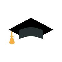 Graduation cap icon in flat style. Education hat vector illustration on white isolated background. University bachelor business concept.