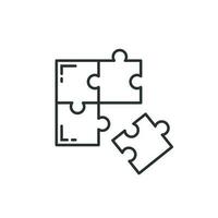 Puzzle compatible icon in flat style. Jigsaw agreement vector illustration on white isolated background. Cooperation solution business concept.