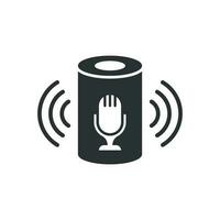 Voice assistant icon in flat style. Smart home assist vector illustration on white isolated background. Command center business concept.
