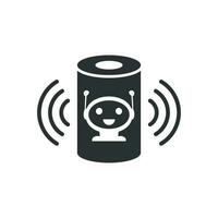 Voice assistant icon in flat style. Smart home assist vector illustration on white isolated background. Command center business concept.