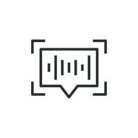 Voice recognition icon in flat style. Authentication sound vector illustration on white isolated background. Soundwave business concept.