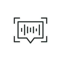 Voice recognition icon in flat style. Authentication sound vector illustration on white isolated background. Soundwave business concept.