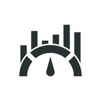 Benchmark measure icon in flat style. Dashboard rating vector illustration on white isolated background. Progress service business concept.