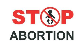 detener aborto bandera icono en plano estilo. bebé elección vector ilustración en blanco aislado antecedentes. humano derechos negocio concepto.