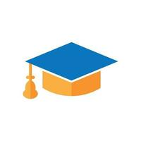 Graduation cap icon in flat style. Education hat vector illustration on white isolated background. University bachelor business concept.