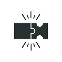 Puzzle compatible icon in flat style. Jigsaw agreement vector illustration on white isolated background. Cooperation solution business concept.