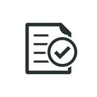 Compliance document icon in flat style. Approved process vector illustration on white isolated background. Checkmark business concept.