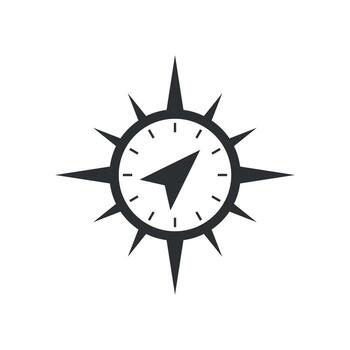 Global navigation icon in flat style. Compass gps vector illustration on white isolated background. Location discovery business concept.