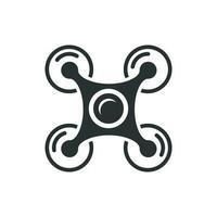 Drone quadrocopter icon in flat style. Quadcopter camera vector illustration on white isolated background. Helicopter flight business concept.