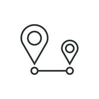 Distance pin icon in flat style. Gps navigation vector illustration on white isolated background. Communication travel business concept.