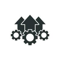 Operation project icon in flat style. Gear process vector illustration on white isolated background. Technology produce business concept.