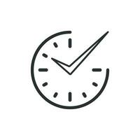 Real time icon in flat style. Clock vector illustration on white isolated background. Watch business concept.