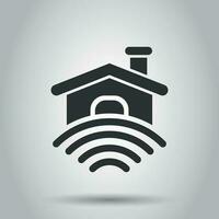 Smart home icon in flat style. House control vector illustration on white background. Smart home business concept.