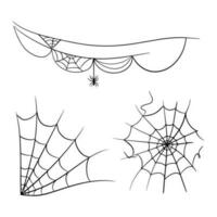 Spider web cobweb vector icon doodle.