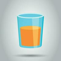 Orange fruit juice vector icon in flat style. Orange citrus cocktail drink illustration on white background. Tropical food concept.