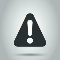 Exclamation mark icon in flat style. Danger alarm vector illustration on white background. Caution risk business concept.