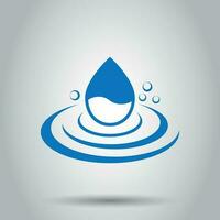 Water drop icon in flat style. Raindrop vector illustration on white background. Droplet water blob business concept.